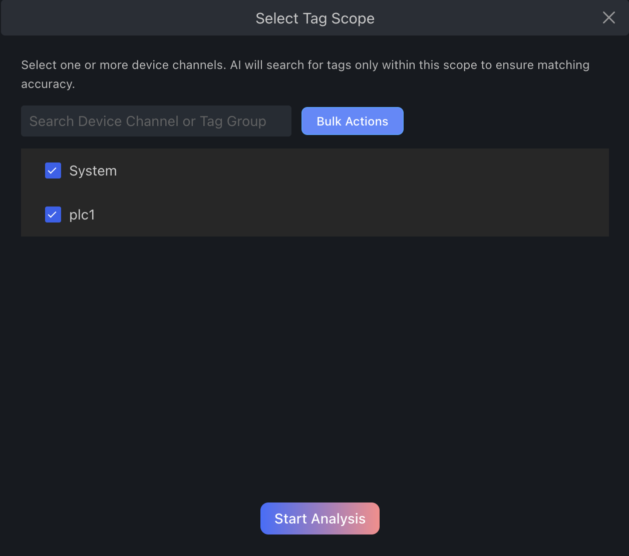 Select Tag Scope