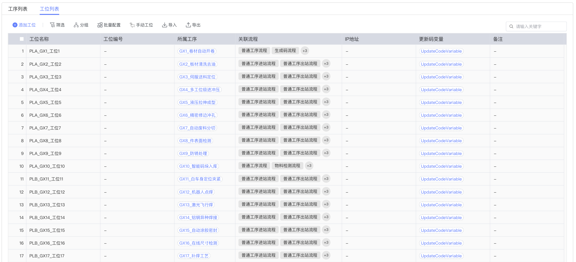 Station List Tab
